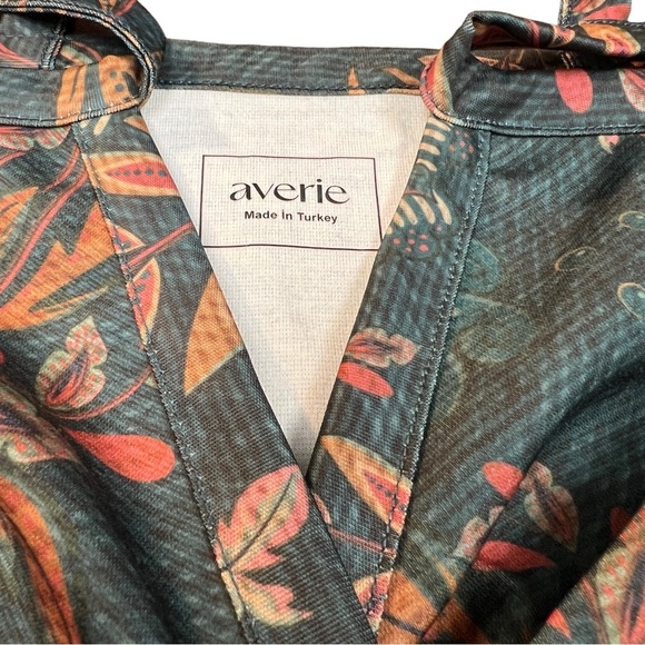 Averie Halley Midi Slit Skirt & Knotted Top Pink & Saffron Floral Leaves Set - Picture 11 of 13